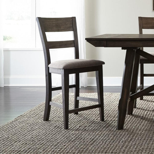Henry & Mason - Twin Span Splat Back Counter Chair (RTA) (Set of 2) in Dark Chestnut - AFA01521 view 2