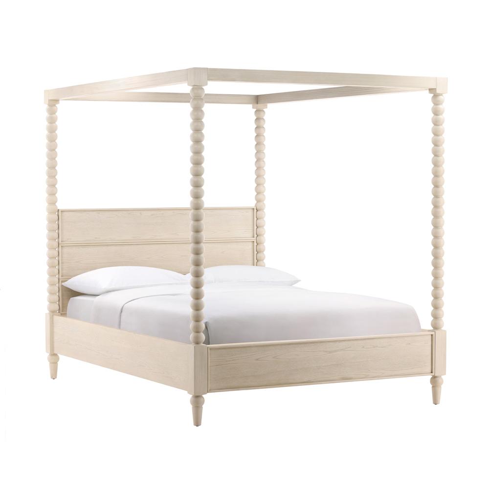 Henry & Mason - Ulti Rubberwood Eastern King Canopy Bed In Whitewashed Oak - DV7191 veiw 1