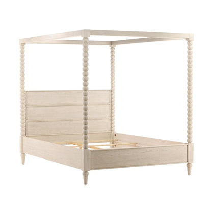 Henry & Mason - Ulti Rubberwood Eastern King Canopy Bed In Whitewashed Oak - DV7191 veiw 4