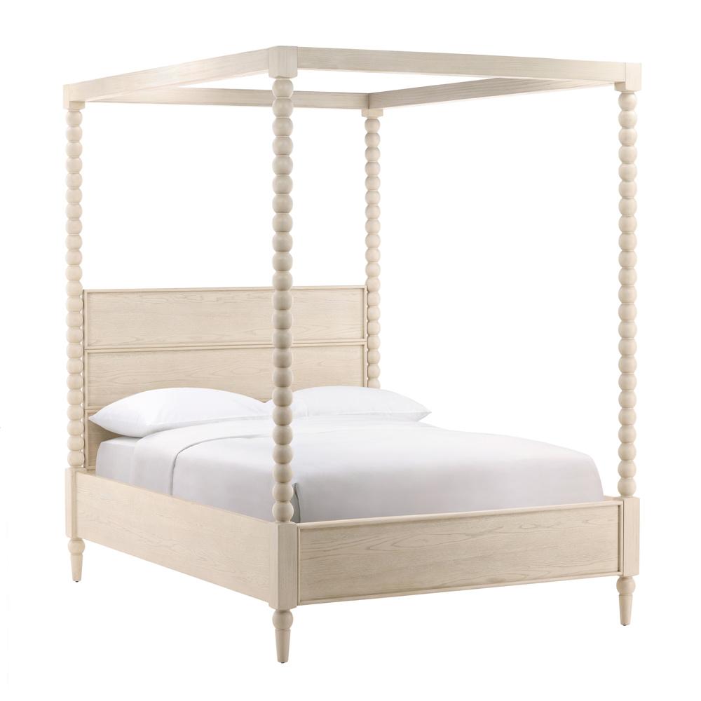 Henry & Mason - Ulti Rubberwood Queen Canopy Bed In Whitewashed Oak - DV7192 veiw 1