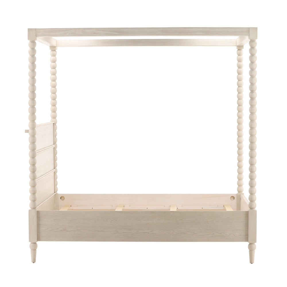 Henry & Mason - Ulti Rubberwood Queen Canopy Bed In Whitewashed Oak - DV7192 veiw 3