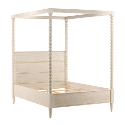 Henry & Mason - Ulti Rubberwood Queen Canopy Bed In Whitewashed Oak - DV7192 veiw 4