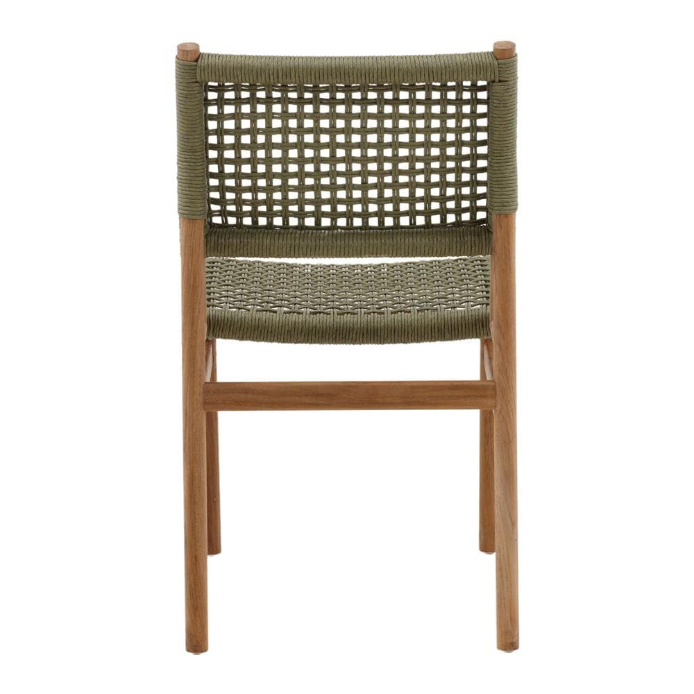 Henry & Mason - Umbridge Teak Wood and Rattan Outdoor Dining Chair in Green and Natural - Set of 2 - DV7231 veiw 4