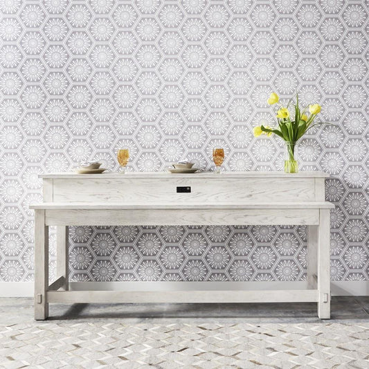 Henry & Mason - Urban Rustic Console Bar Table in Flea Market White with Heavy Distressing - AFA02586 view 1