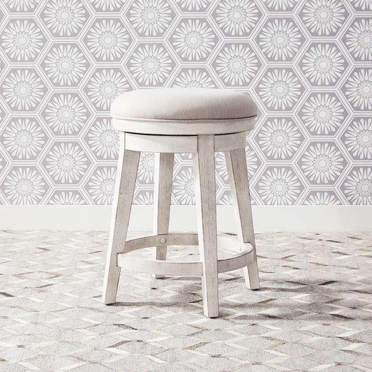 Henry & Mason - Urban Rustic Console Swivel Stool in Flea Market White with Heavy Distressing - AFA02587 view 1