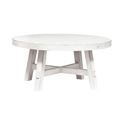 Henry & Mason - Urban Rustic Splay Leg Round Cocktail in Flea Market White with Heavy Distressing - AFA02578 view 3