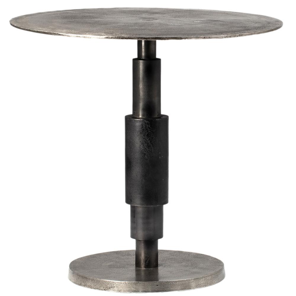 Henry & Mason - Urgo 30in Cast Aluminum Bistro Table in Raw Nickle with Black Patina Overlay - DV7806 veiw 1