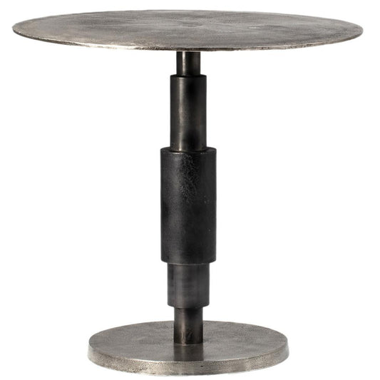 Henry & Mason - Urgo 30in Cast Aluminum Bistro Table in Raw Nickle with Black Patina Overlay - DV7806 veiw 1