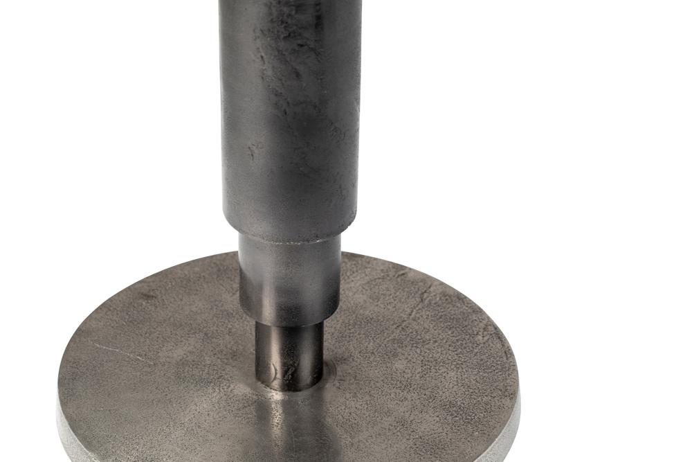 Henry & Mason - Urgo 30in Cast Aluminum Bistro Table in Raw Nickle with Black Patina Overlay - DV7806 veiw 3