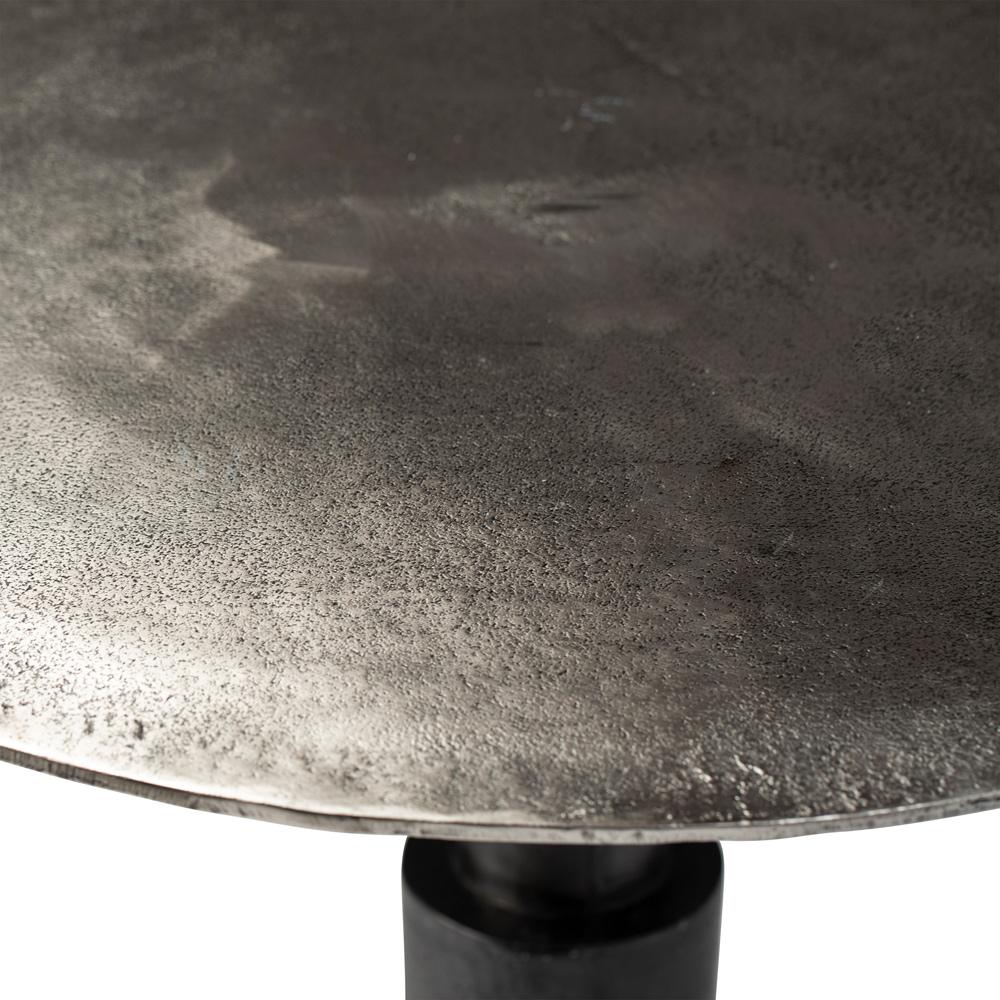 Henry & Mason - Urgo 30in Cast Aluminum Bistro Table in Raw Nickle with Black Patina Overlay - DV7806 veiw 4