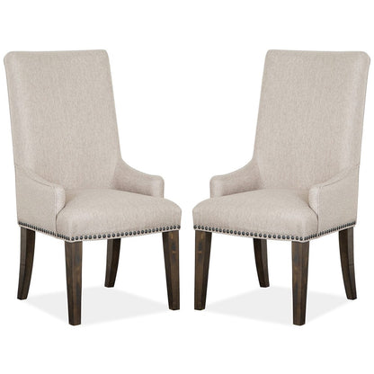 Henry & Mason  -  Vallera Peppercorn Upholstered Host Chair (Set of 2)  - AFA00787 view 1