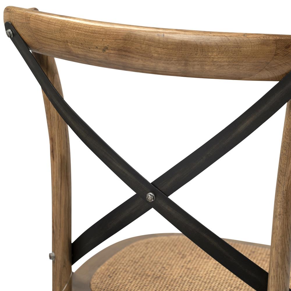 Henry & Mason - Vashi Solid Oak Wood Counter Stool with Metal Cross Back and Rattan Seat - DV7034 veiw 5