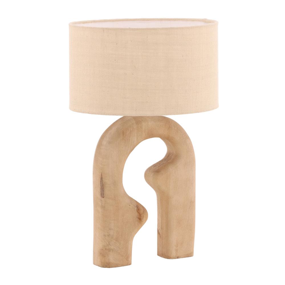 Henry & Mason - Veizo 25.5in Natural Mango Wood Table Lamp with Beige Jute Shade - DV7531 veiw 1