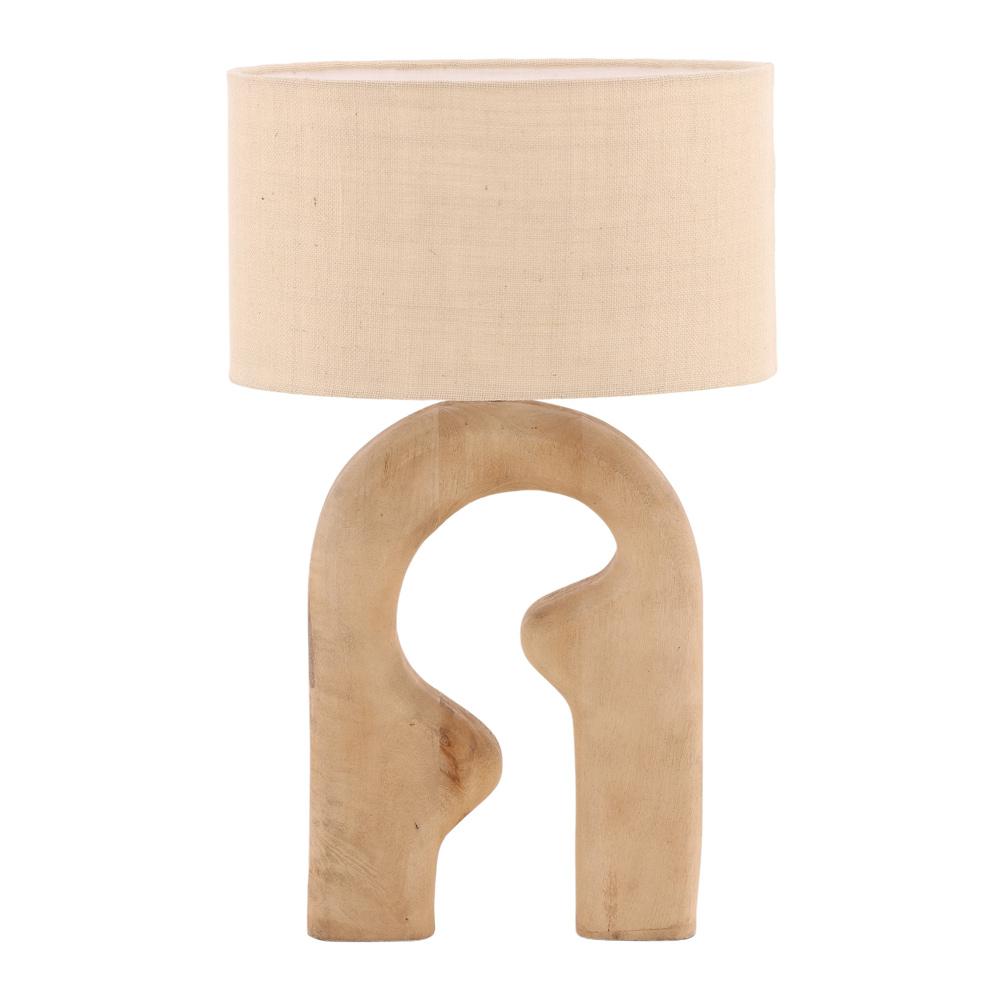 Henry & Mason - Veizo 25.5in Natural Mango Wood Table Lamp with Beige Jute Shade - DV7531 veiw 2
