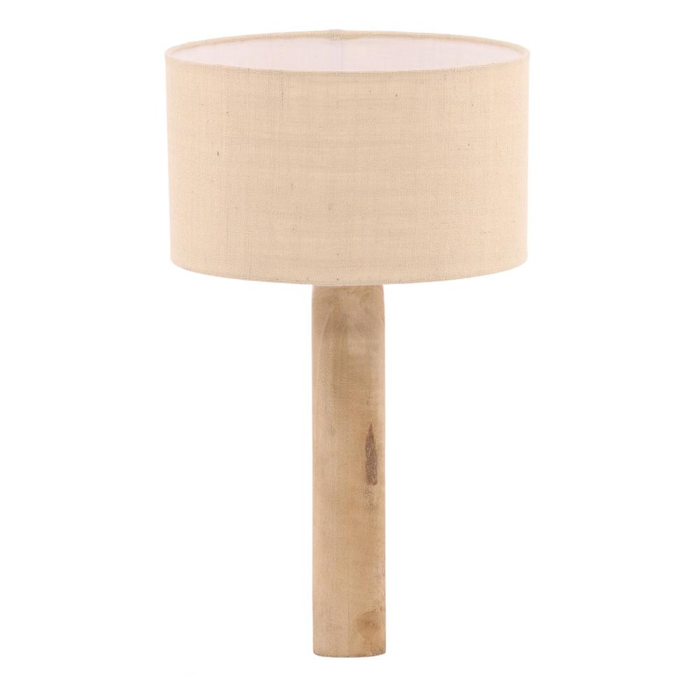 Henry & Mason - Veizo 25.5in Natural Mango Wood Table Lamp with Beige Jute Shade - DV7531 veiw 3