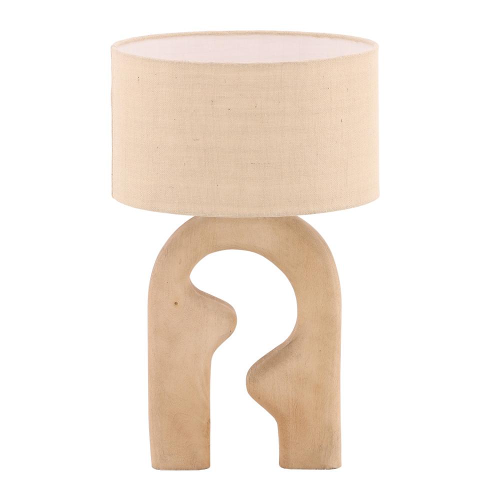 Henry & Mason - Veizo 25.5in Natural Mango Wood Table Lamp with Beige Jute Shade - DV7531 veiw 4