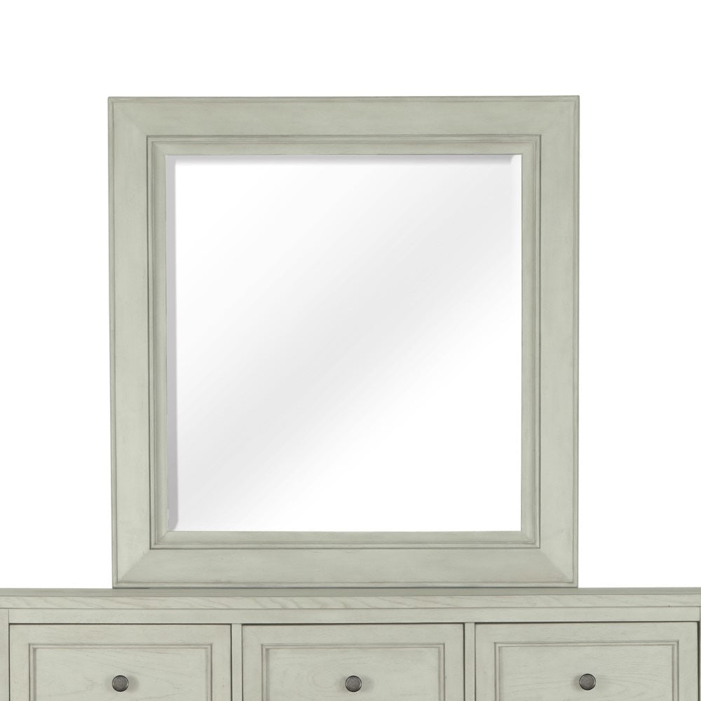 Henry & Mason - Velora Portrait Concave Framed Mirror in Weathered White - AFA00516 view 1