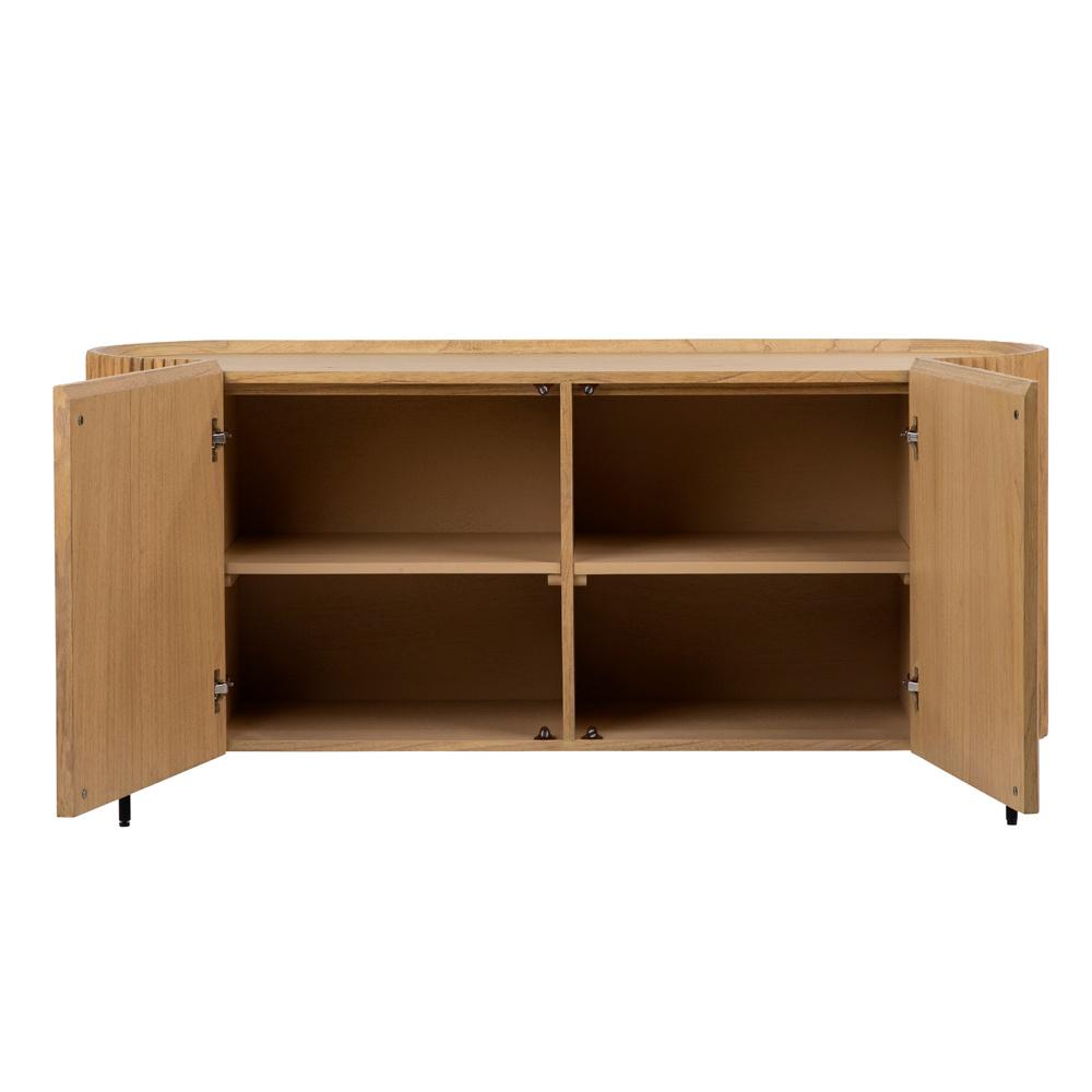 Henry & Mason - Vette 59in Natural Mindi Wood Sideborad with Black Iron Legs - DV7116 veiw 4