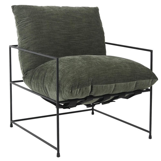 Henry & Mason - Vigo Black Iron with Fern Green Chenille Occasional Chair - DV7130 veiw 1
