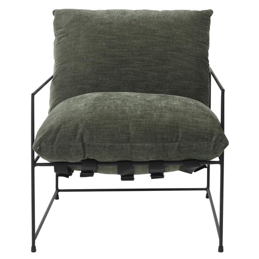 Henry & Mason - Vigo Black Iron with Fern Green Chenille Occasional Chair - DV7130 veiw 2