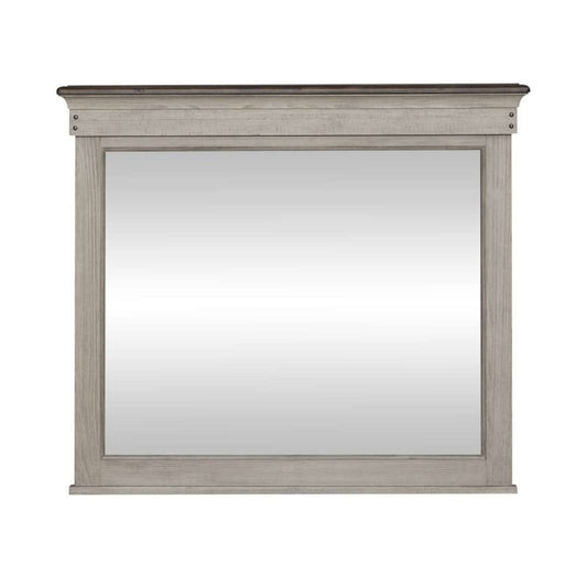 Henry & Mason - Vine Vale Landscape Mirror in Weathered Linen with Dusty Taupe Tops - AFA02759 view 1