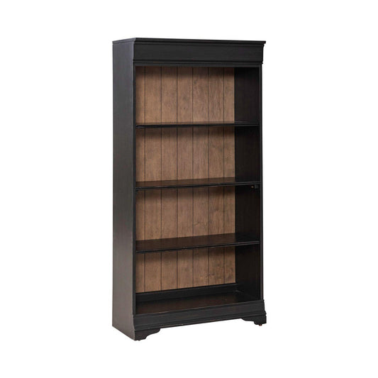 Henry & Mason - Vintage Blend 60 Inch Bookcase (RTA) in Aged Charcoal with Rub Thru & Caramel - AFA03042 view 1