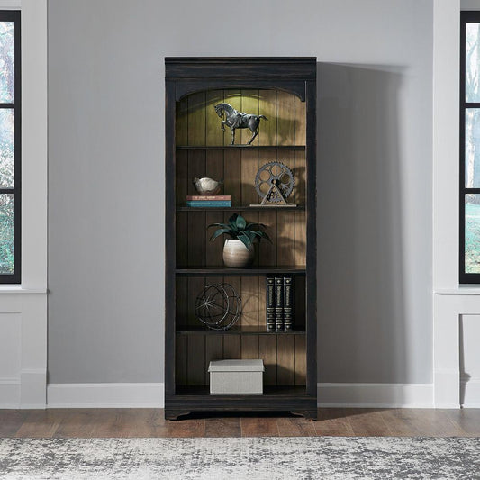 Henry & Mason - Vintage Blend Bunching Bookcase in Aged Charcoal with Rub Thru & Caramel - AFA03039 view 1
