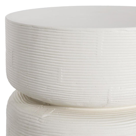 Henry & Mason - Vrable White Concrete Side Table - DV7266 veiw 2