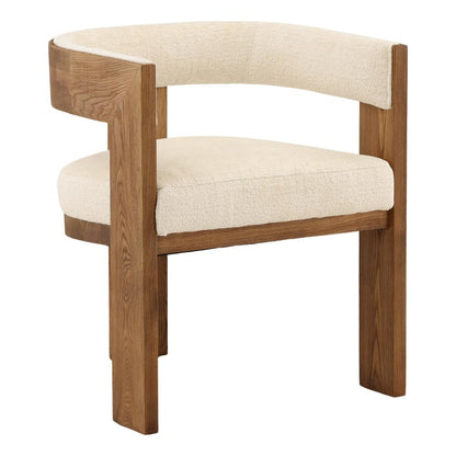 Henry & Mason - Waller Natural Ash Wood Dining Chair in Cream Performance Fabric - DV7394 veiw 1