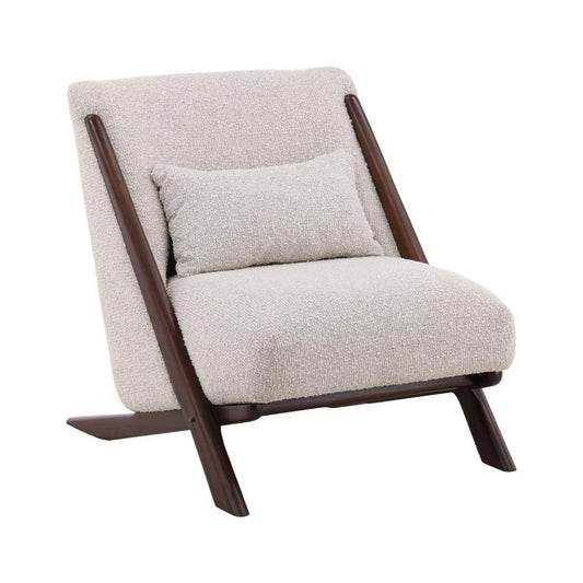 Henry & Mason - Warwick Occasional Chair in Cream Boucle Fabric and Mindi Wood - DV7103 veiw 1