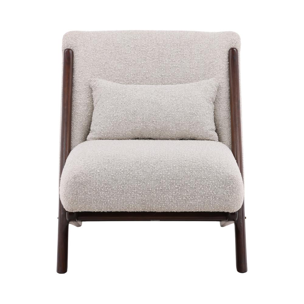 Henry & Mason - Warwick Occasional Chair in Cream Boucle Fabric and Mindi Wood - DV7103 veiw 2