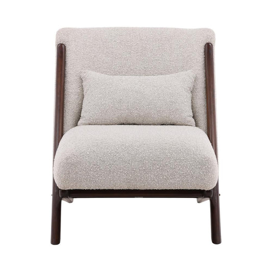Henry & Mason - Warwick Occasional Chair in Cream Boucle Fabric and Mindi Wood - DV7103 veiw 2