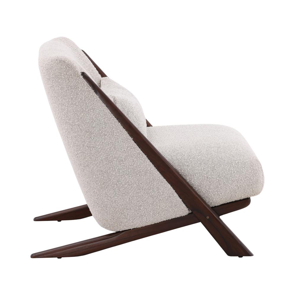 Henry & Mason - Warwick Occasional Chair in Cream Boucle Fabric and Mindi Wood - DV7103 veiw 3