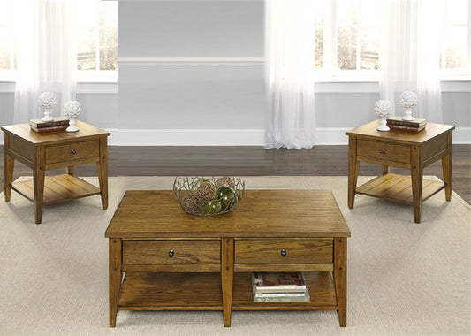 Henry & Mason - Waterfront 3 Piece Set (1 Cocktail & 2 End Tables) in Oak - AFA01450 view 1