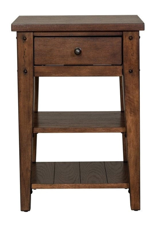Henry & Mason - Waterfront Chair Side Table in Rustic Brown Oak - AFA01802 view 1