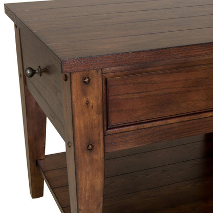 Henry & Mason - Waterfront End Table in Rustic Brown Oak - AFA01801 view 4