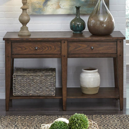 Henry & Mason - Waterfront Sofa Table in Rustic Brown Oak - AFA01805 view 2