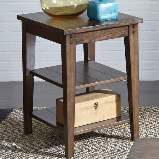 Henry & Mason - Waterfront Tiered Table in Rustic Brown Oak - AFA01803 view 2