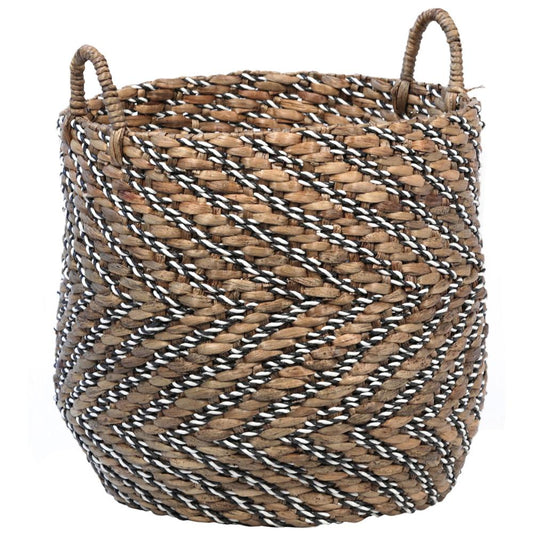 Henry & Mason - Wensly Natural Water Hyacinth Basket with Black and White Accents - DV7007 veiw 1