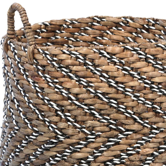 Henry & Mason - Wensly Natural Water Hyacinth Basket with Black and White Accents - DV7007 veiw 2