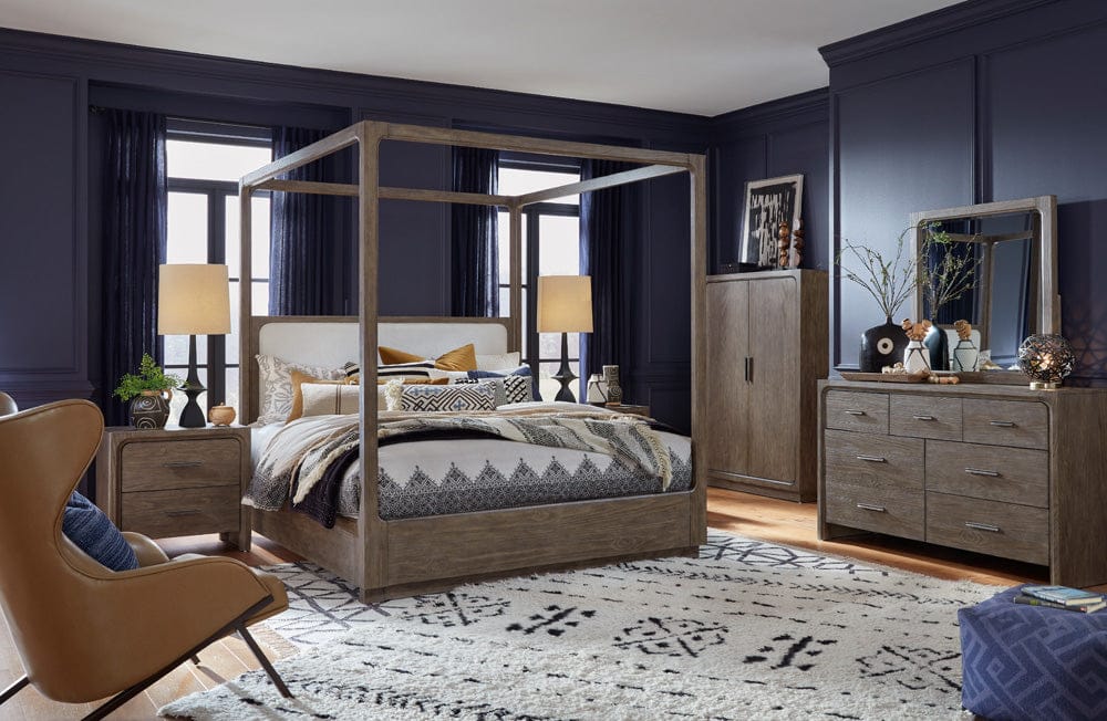 Henry & Mason  -  Westmere Dark Umber Queen Upholstered Poster Bed  - AFA01328 view 6