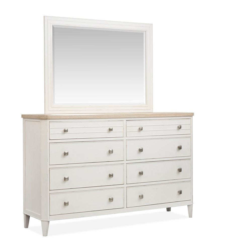 Henry & Mason  -  Whisper Isles Sea Pearl And Driftwood Double Drawer Dresser With Landscape Mirror  - AFA01372 view 1