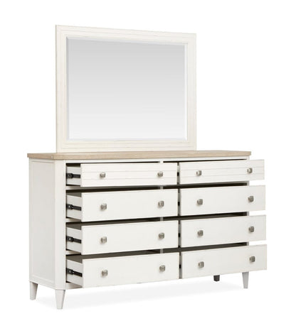 Henry & Mason  -  Whisper Isles Sea Pearl And Driftwood Double Drawer Dresser With Landscape Mirror  - AFA01372 view 8