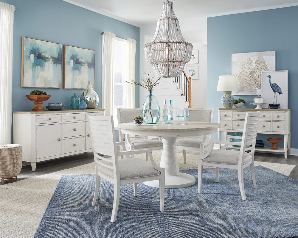 Henry & Mason  -  Whisper Isles Sea Pearl And Driftwood Extendable 54" Round Dining Table  - AFA01375 view 11