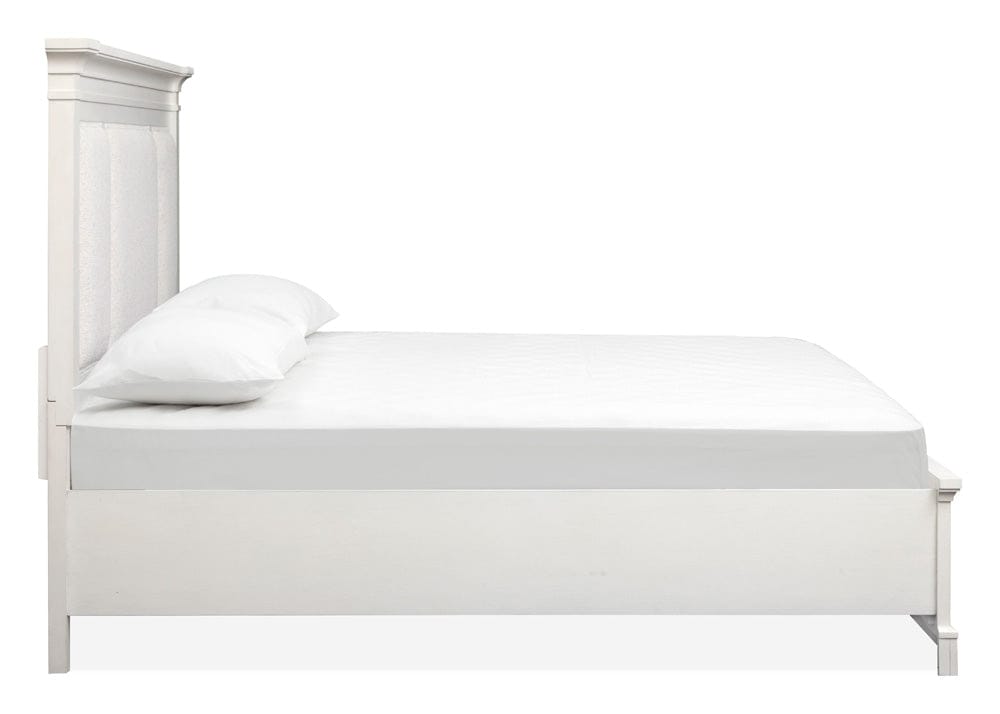 Henry & Mason  -  Whitford Whisper White And Cerused Nutmeg California King Upholstered Panel Storage Bed  - AFA01014 view 4