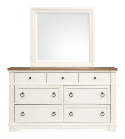 Henry & Mason  -  Whitford Whisper White And Cerused Nutmeg Drawer Dresser With Landscape Mirror  - AFA01018 view 2