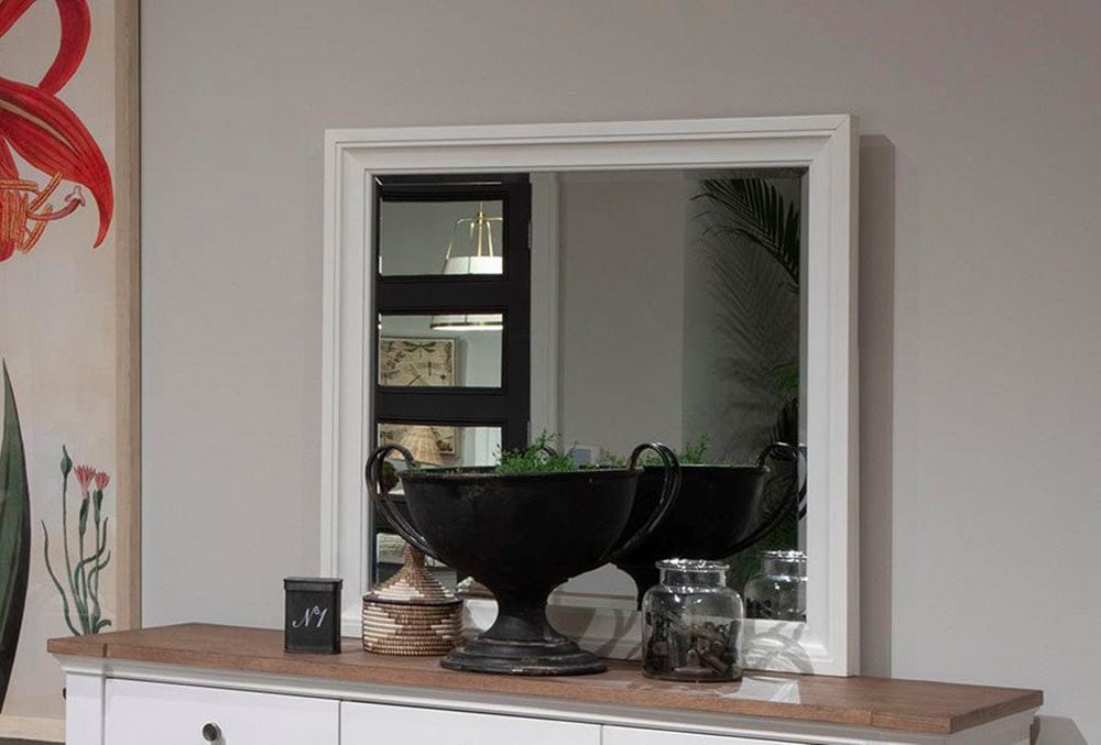 Henry & Mason  -  Whitford Whisper White And Cerused Nutmeg Drawer Dresser With Landscape Mirror  - AFA01018 view 9