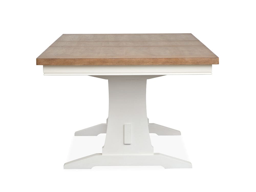 Henry & Mason  -  Whitford Whisper White And Cerused Nutmeg Extendable Trestle Dining Table  - AFA01020 view 2