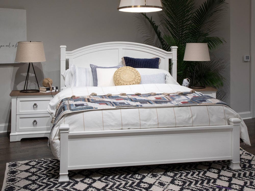 Henry & Mason  -  Whitford Whisper White And Cerused Nutmeg King Panel Bed  - AFA01021 view 5