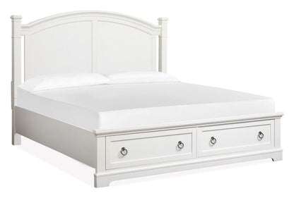 Henry & Mason  -  Whitford Whisper White And Cerused Nutmeg King Panel Storage Bed  - AFA01022 view 1